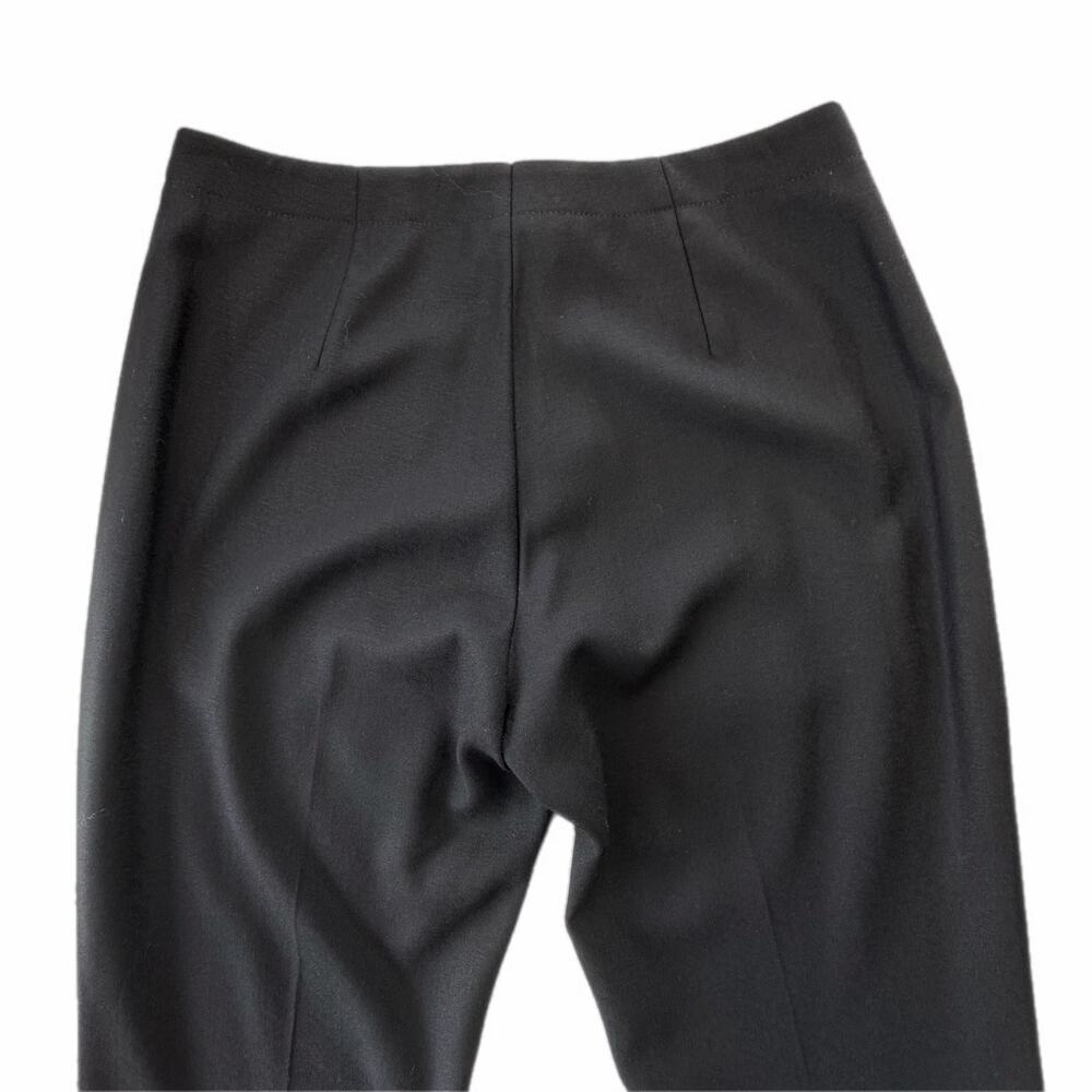 Escada Black Wool Center Pleat Wide Leg Basic Professional Workwear Pant Slacks - Picture 4 of 10